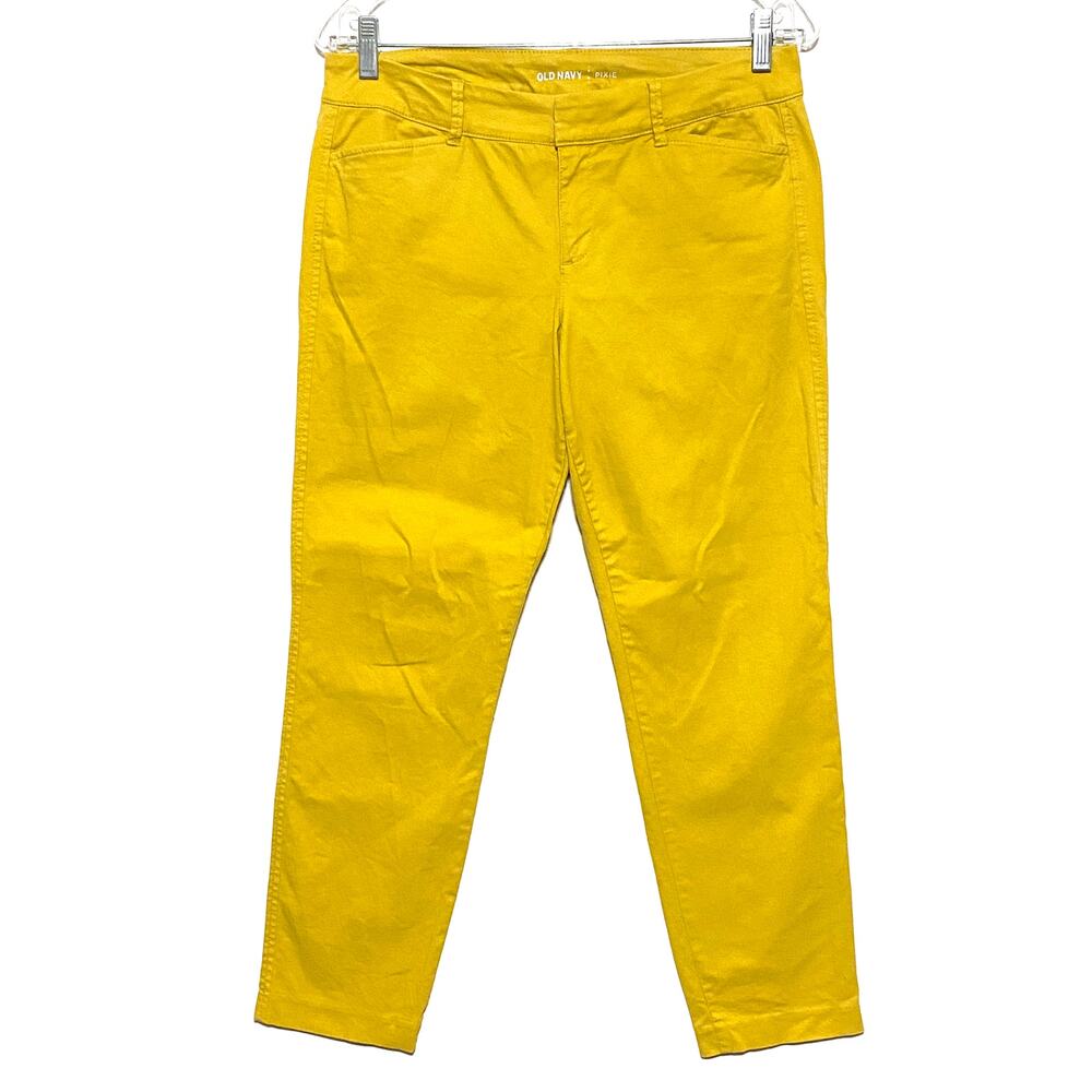 Old Navy Pixie Chino Gold Pants Womens 4R Spring Summer Preppy Classic Neutral